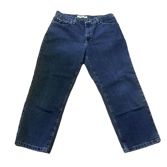 TOMMY HILFIGER FIVE POCKET CROPPED DENIM JEANS BLUE SIZE 8 - Picture 1 of 9